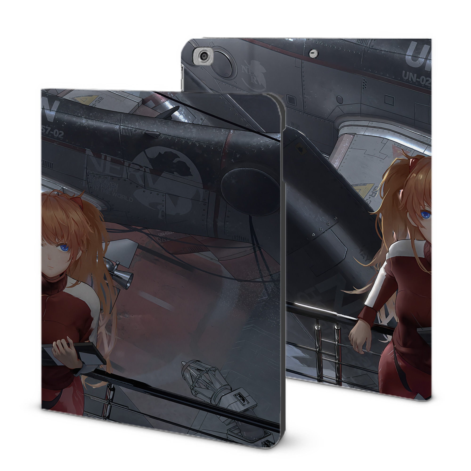 （画像用） EVA 新世紀エヴァンゲリオン IPad ケース ブック型 PUレザー TPU 耐衝撃 軽量 薄型 ペン収納なし 全面保護 IPad 各モデル対応